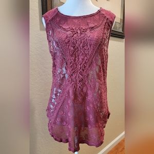 % Free People Lacey Sheer Tank - Size S
